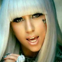 Lady Gaga with platinum blonde hair