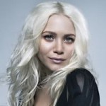 Mary-Kate Olsen with white blonde hair