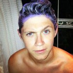 Niall Horan with purple hair